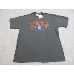 VINTAGE New York Mets Shirt Mens Large Black Sewn‎ MLB Baseball Puma